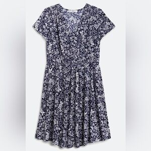 Maggy London Navy Blue and White Floral Dress